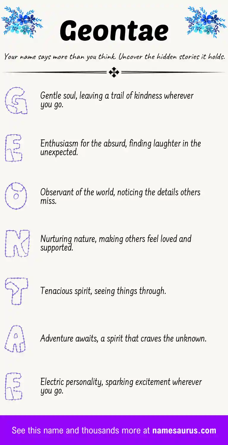 Acrostic poem about Geontae.