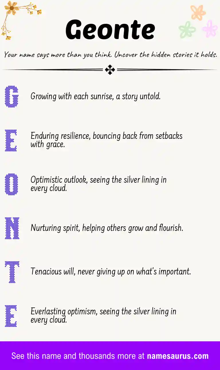 Acrostic poem about Geonte.