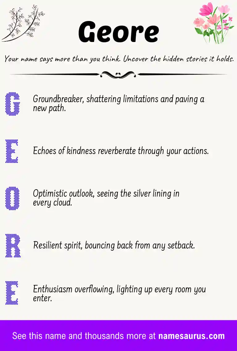 Acrostic poem about Geore.