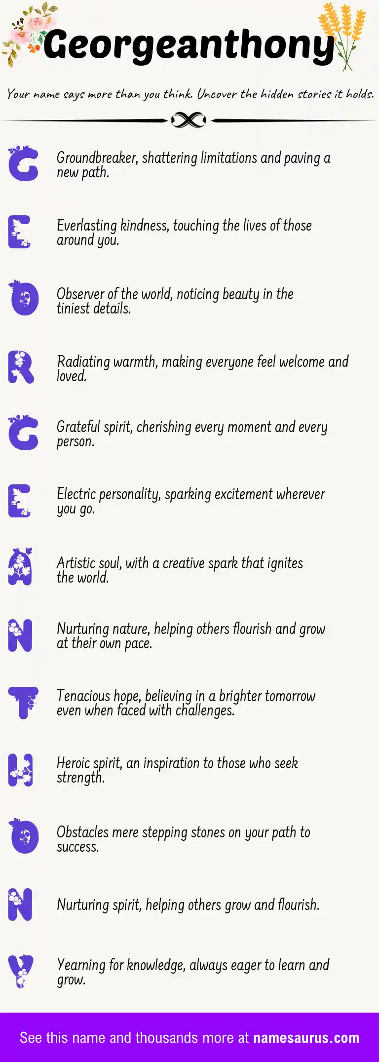 Acrostic poem about Georgeanthony.