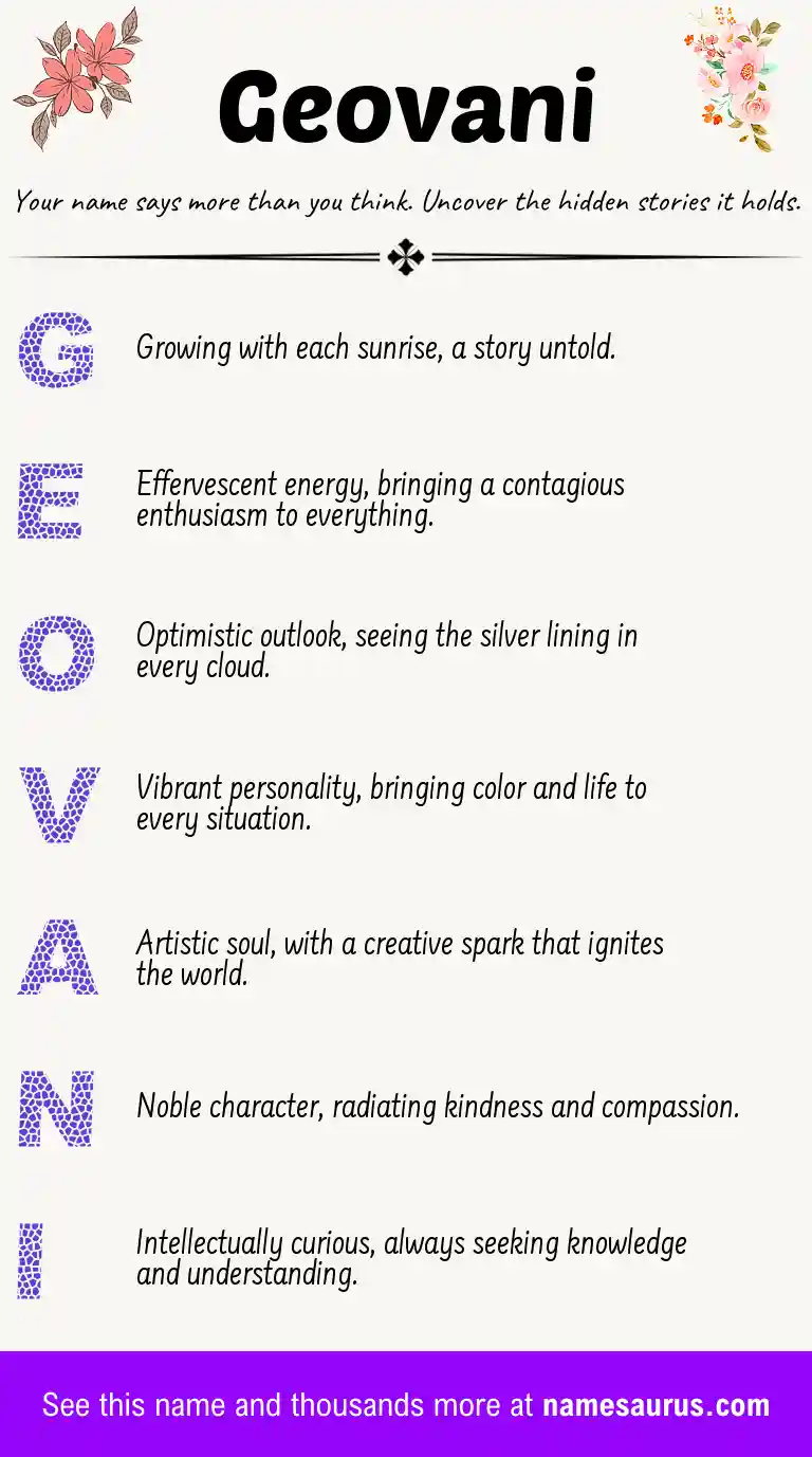 Acrostic poem about Geovani.
