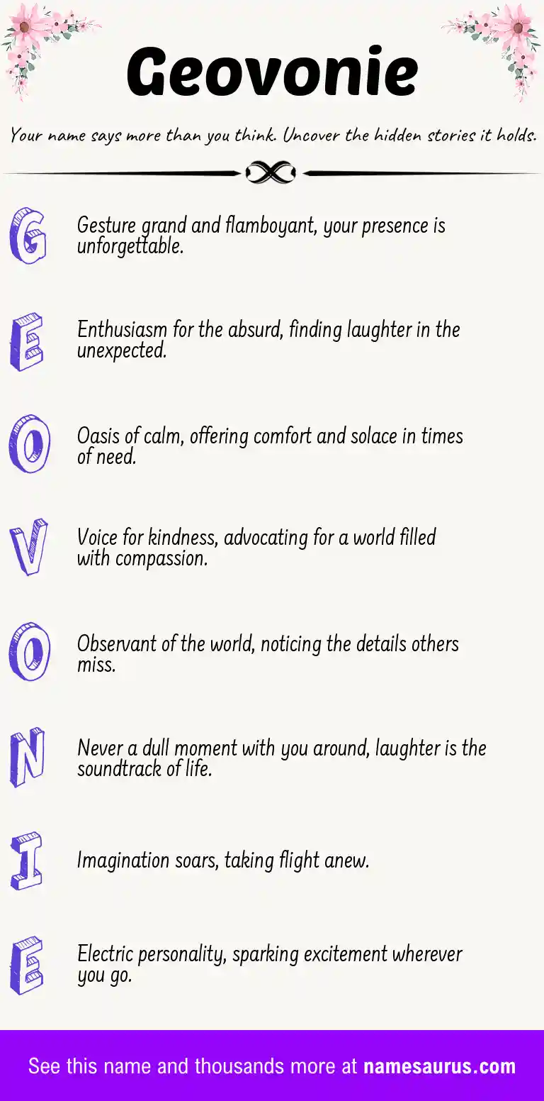 Acrostic poem about Geovonie.