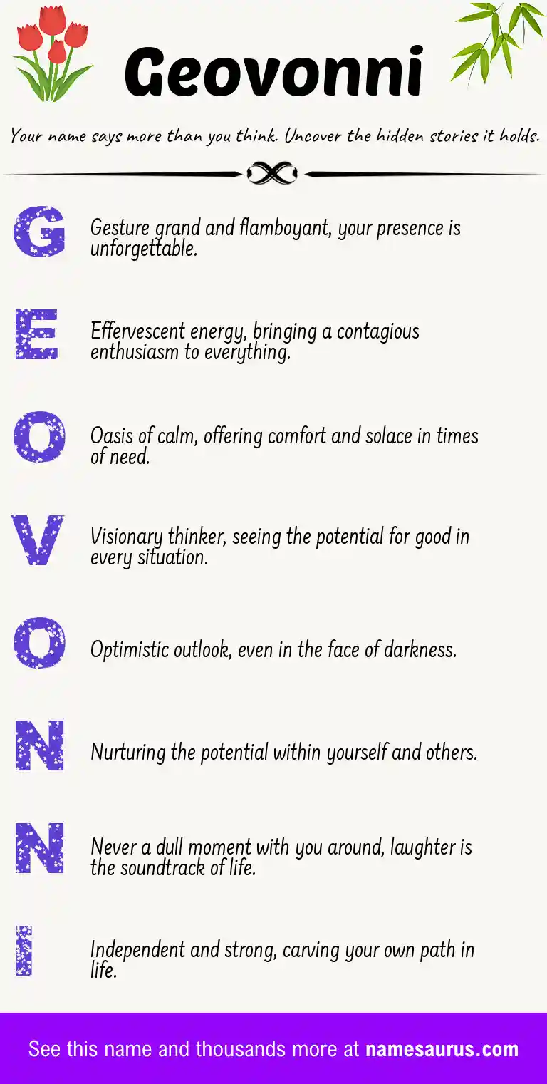 Acrostic poem about Geovonni.