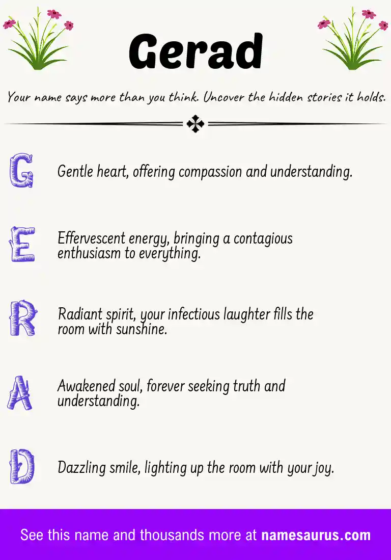 Acrostic poem about Gerad.