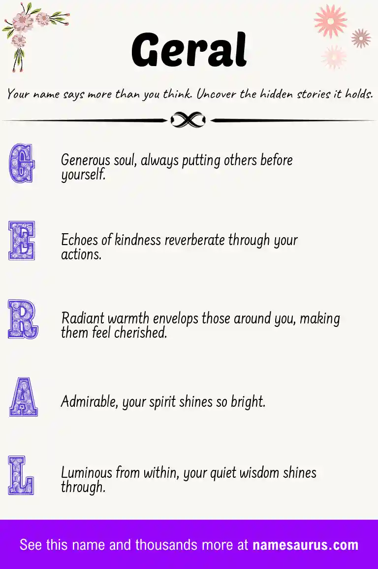 Acrostic poem about Geral.