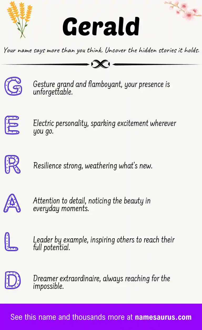 Acrostic poem about Gerald.