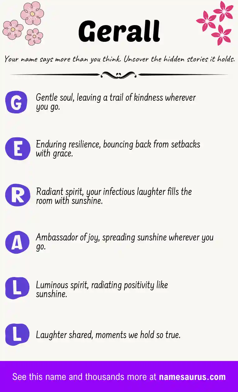 Acrostic poem about Gerall.