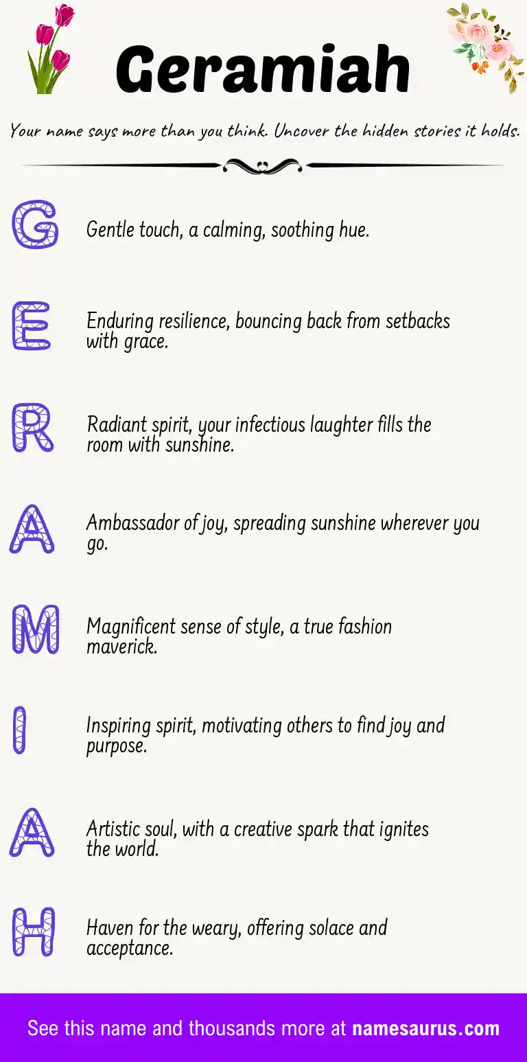 Acrostic poem about Geramiah.