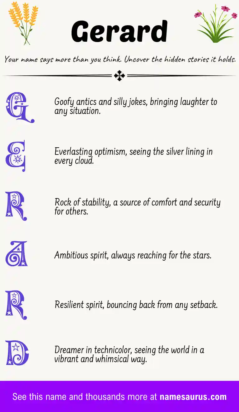 Acrostic poem about Gerard.