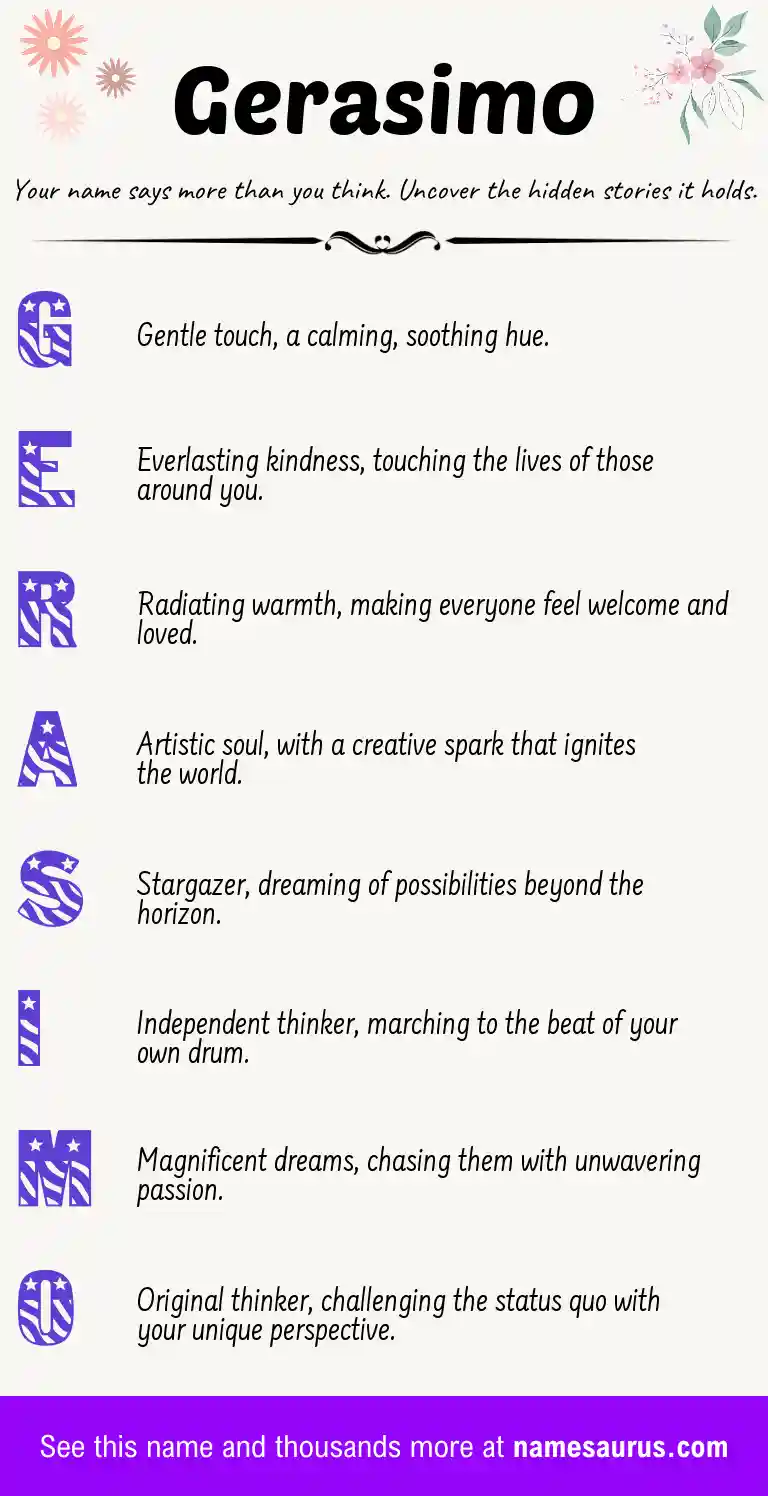 Acrostic poem about Gerasimo.