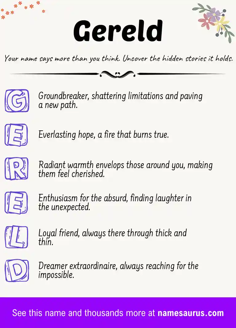Acrostic poem about Gereld.