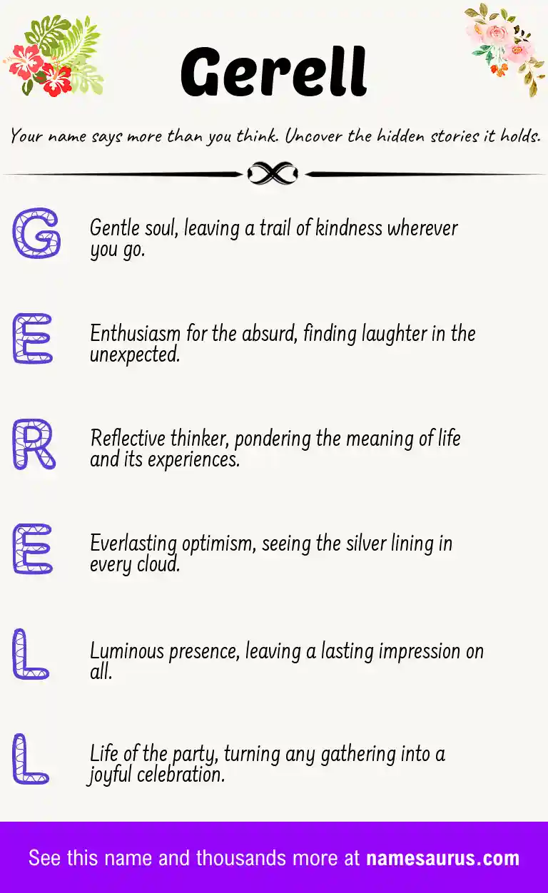 Acrostic poem about Gerell.