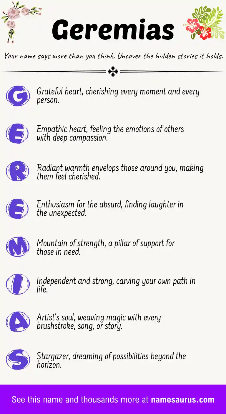 Acrostic poem about Geremias.