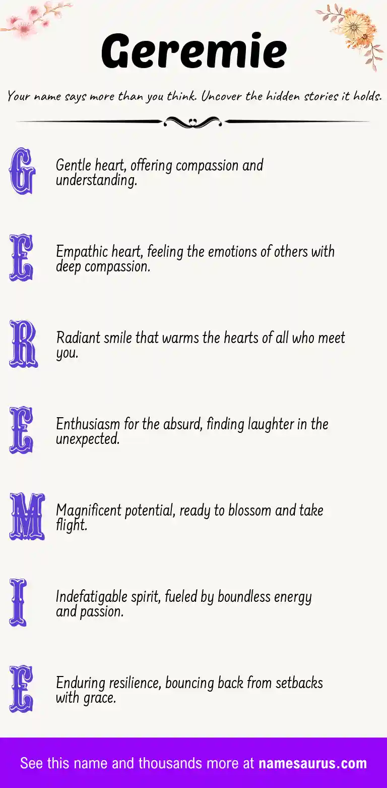 Acrostic poem about Geremie.