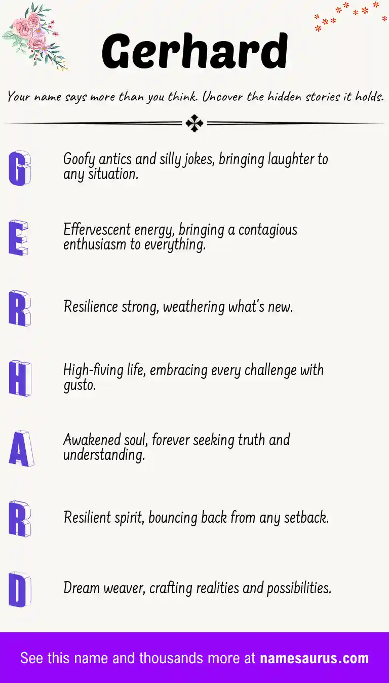 Acrostic poem about Gerhard.