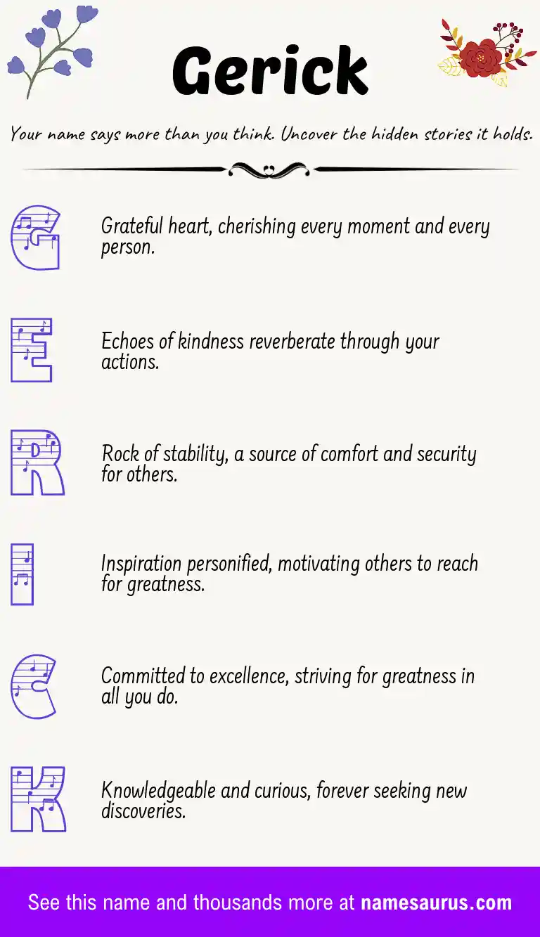 Acrostic poem about Gerick.