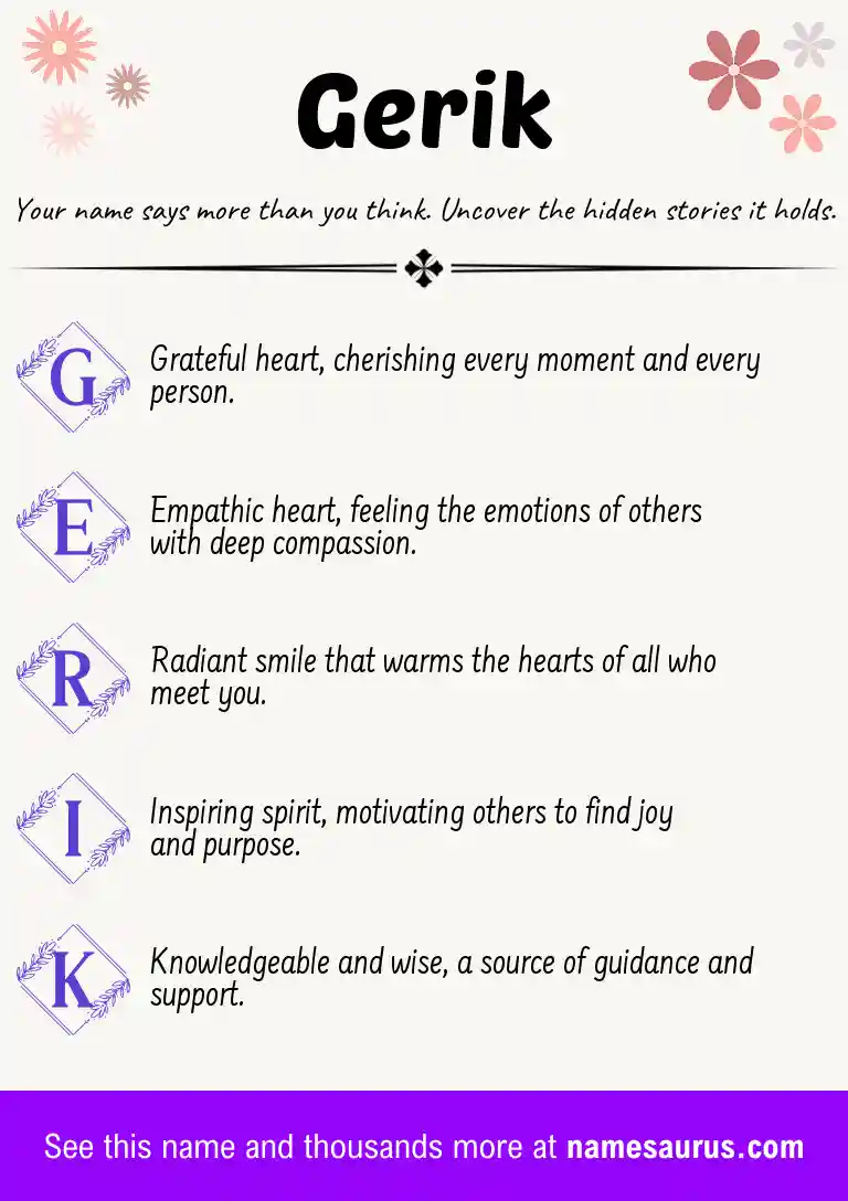 Acrostic poem about Gerik.