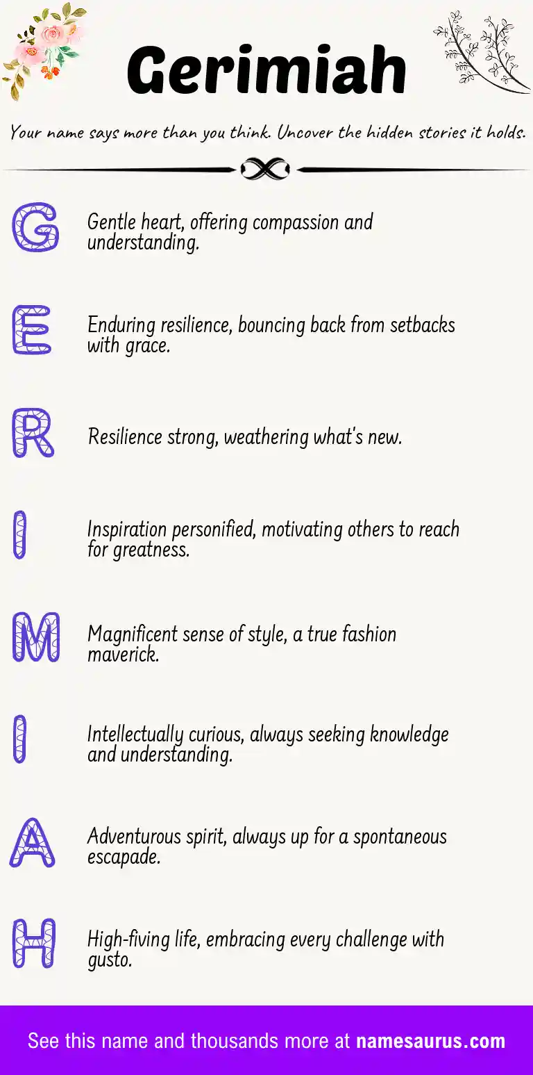 Acrostic poem about Gerimiah.