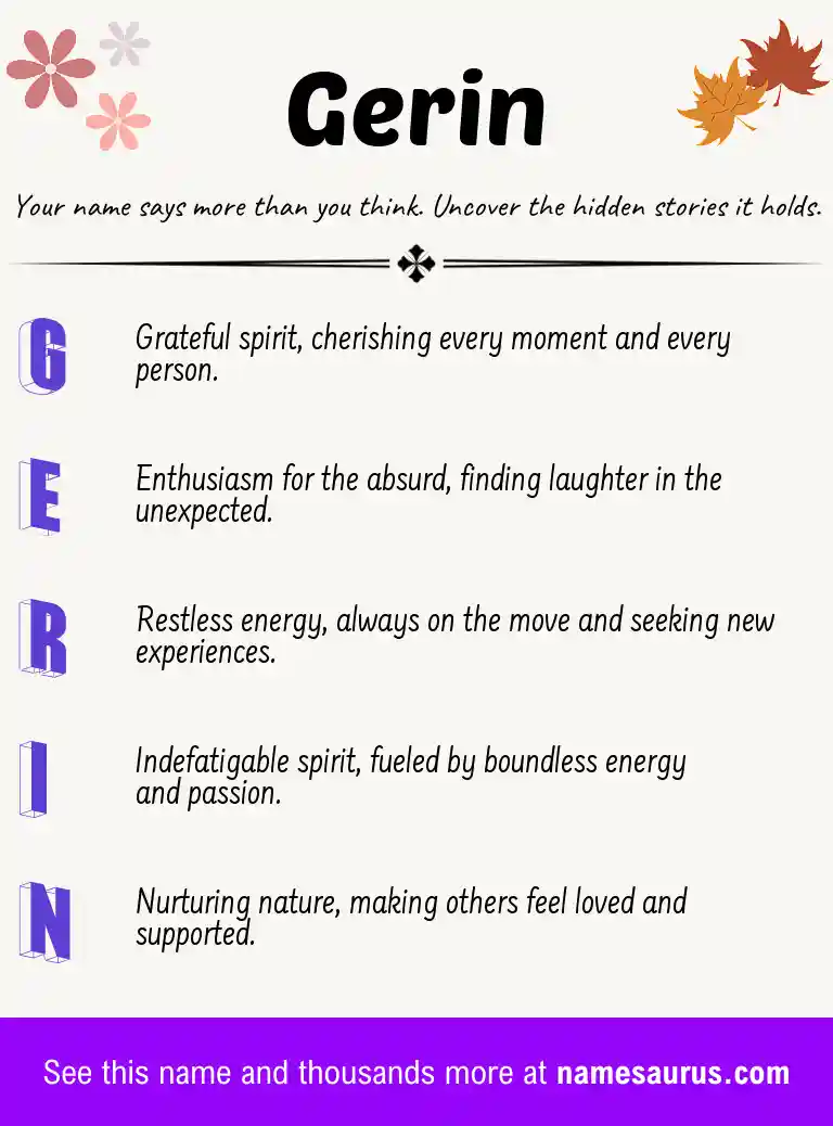 Acrostic poem about Gerin.