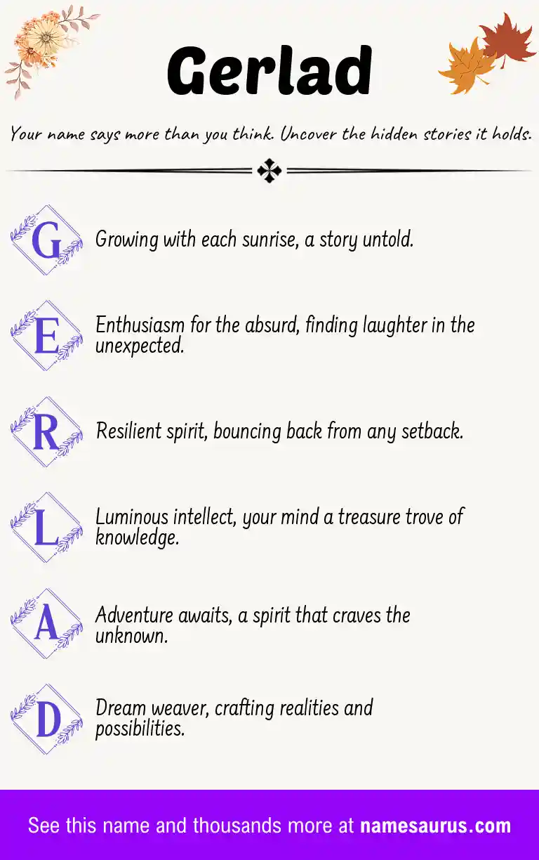 Acrostic poem about Gerlad.