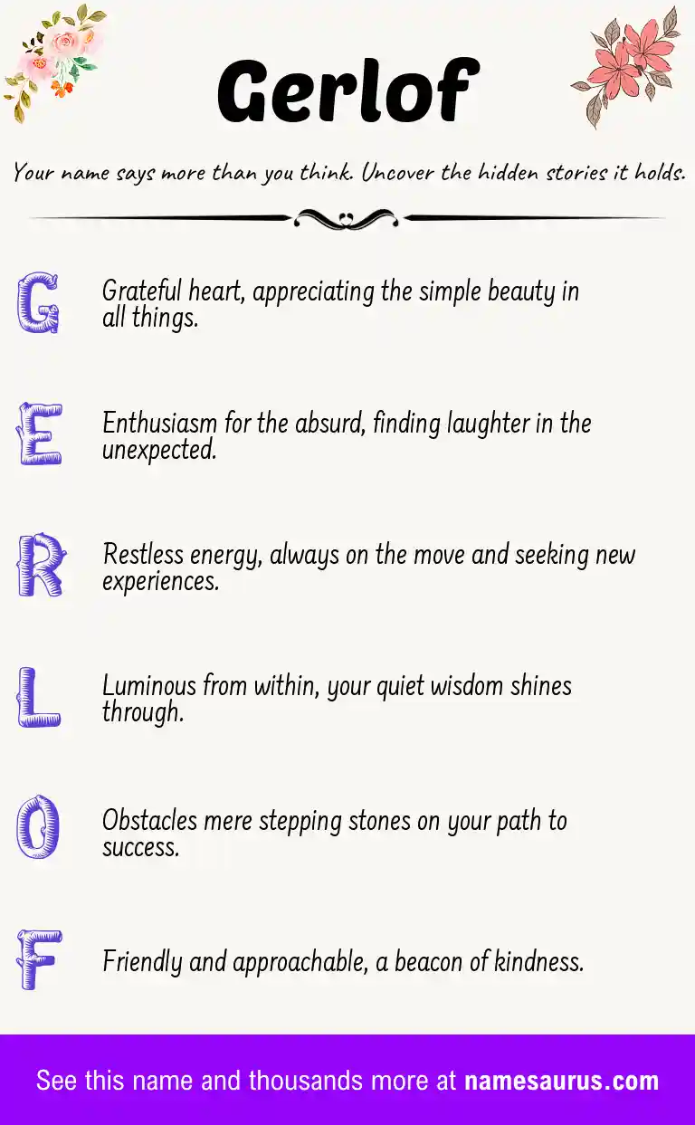 Acrostic poem about Gerlof.