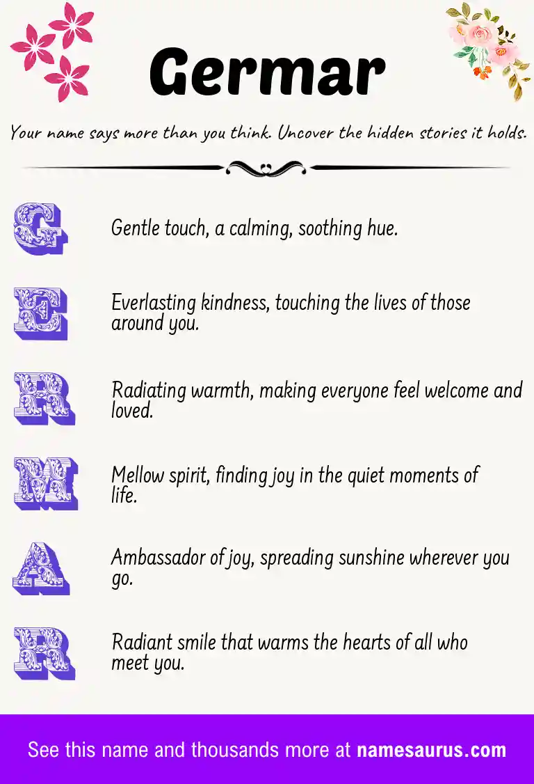 Acrostic poem about Germar.