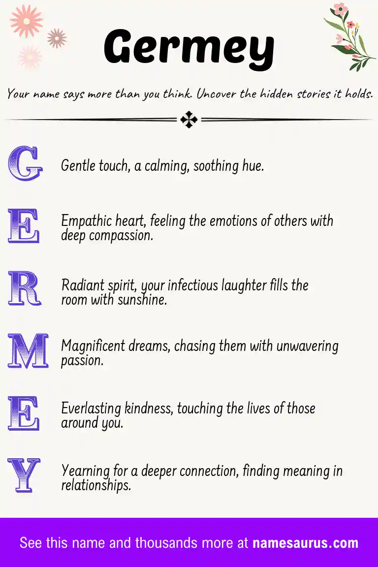 Acrostic poem about Germey.