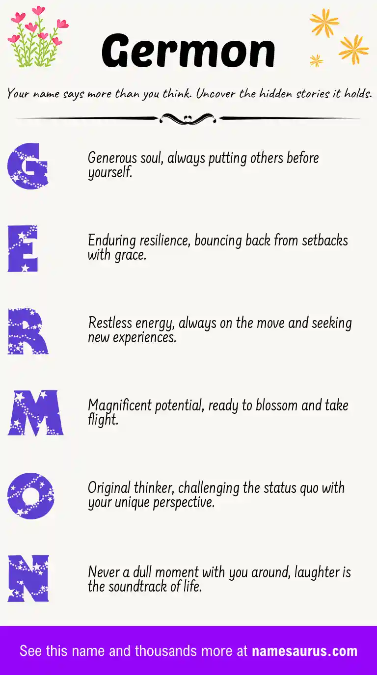 Acrostic poem about Germon.