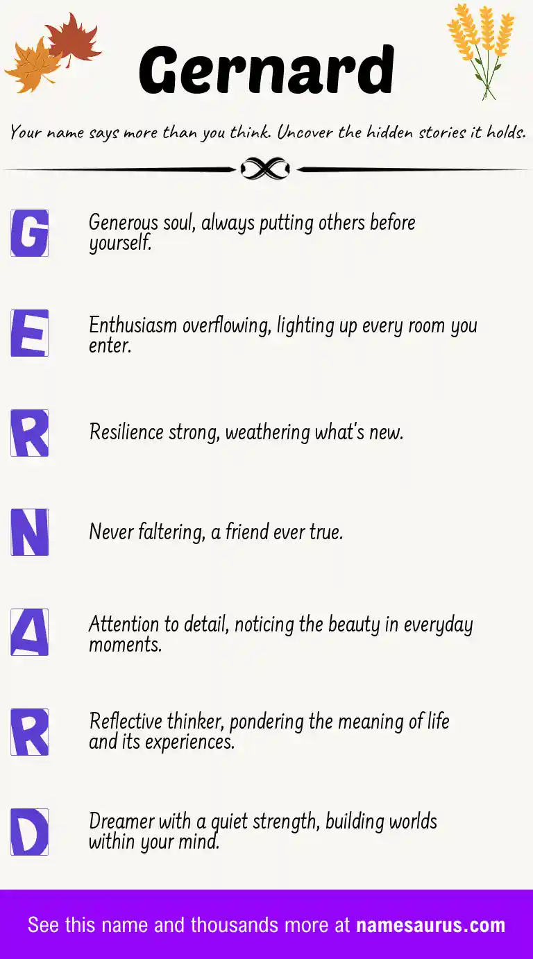 Acrostic poem about Gernard.