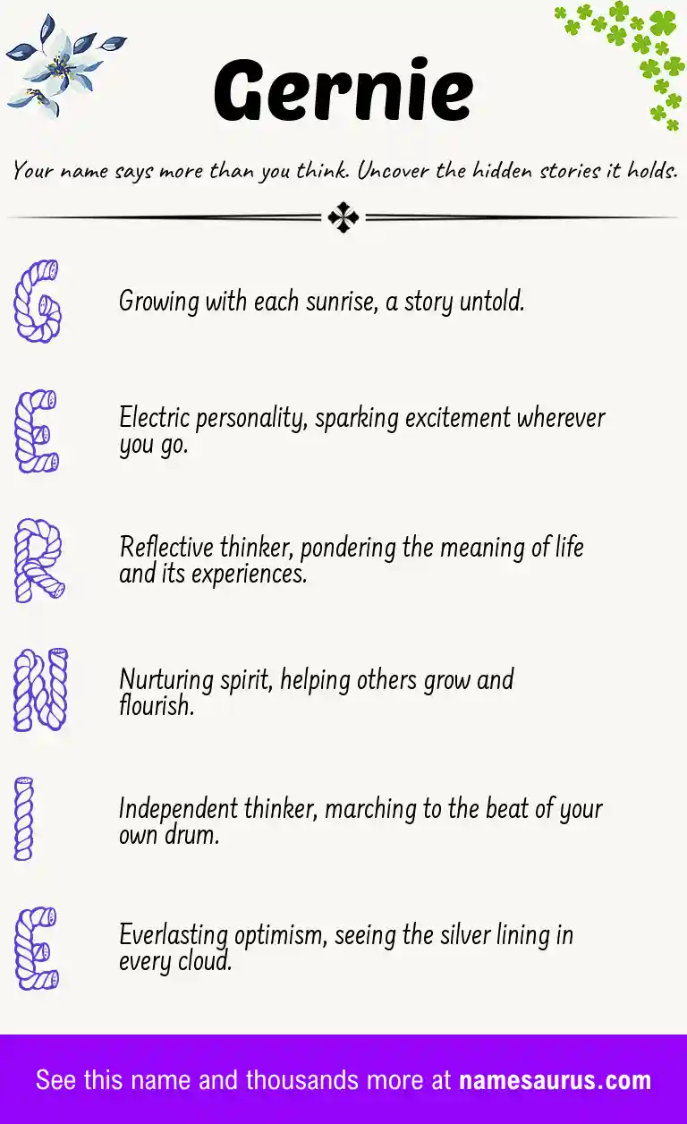 Acrostic poem about Gernie.