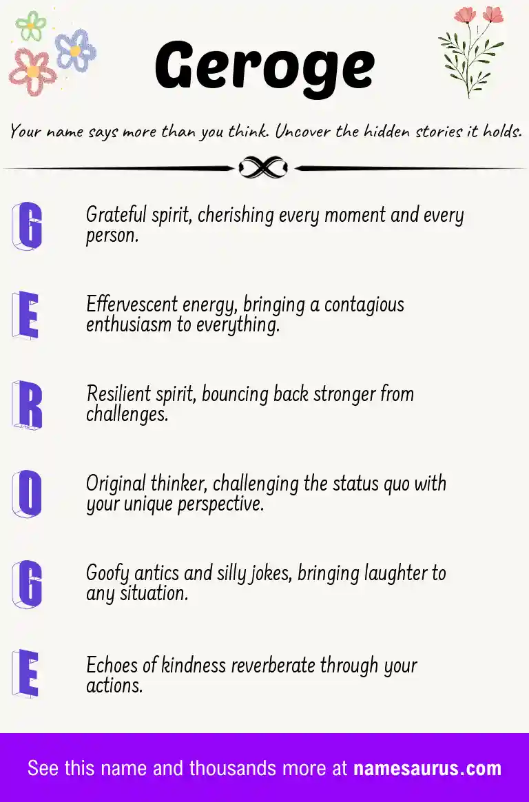 Acrostic poem about Geroge.