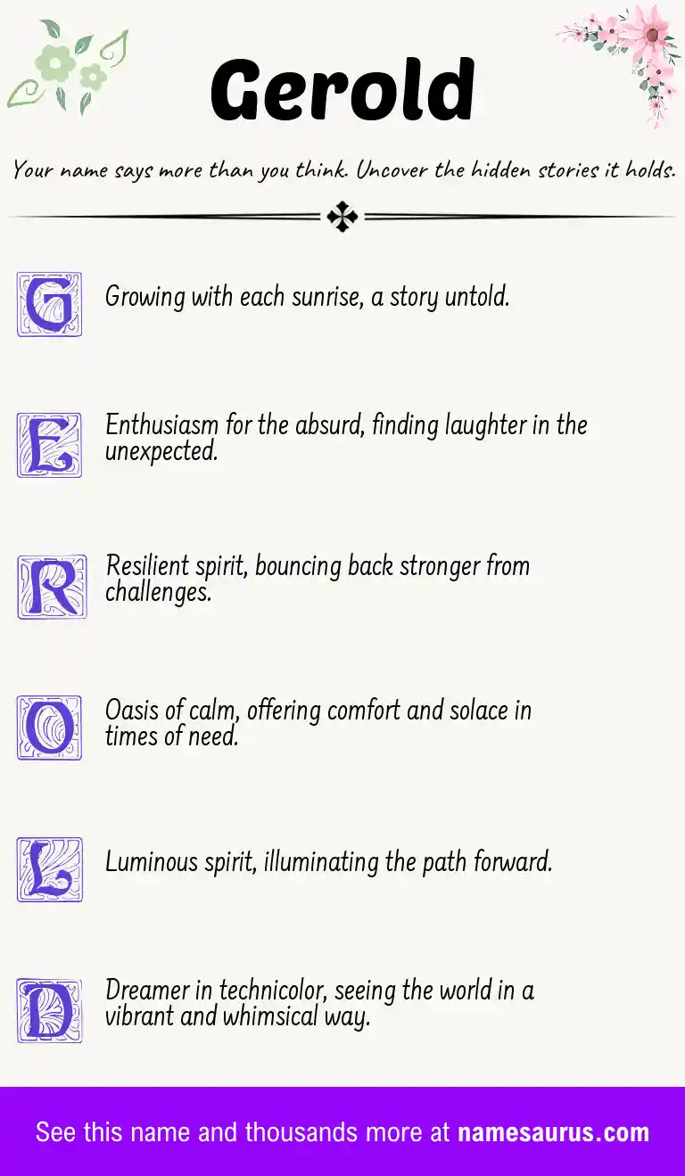 Acrostic poem about Gerold.