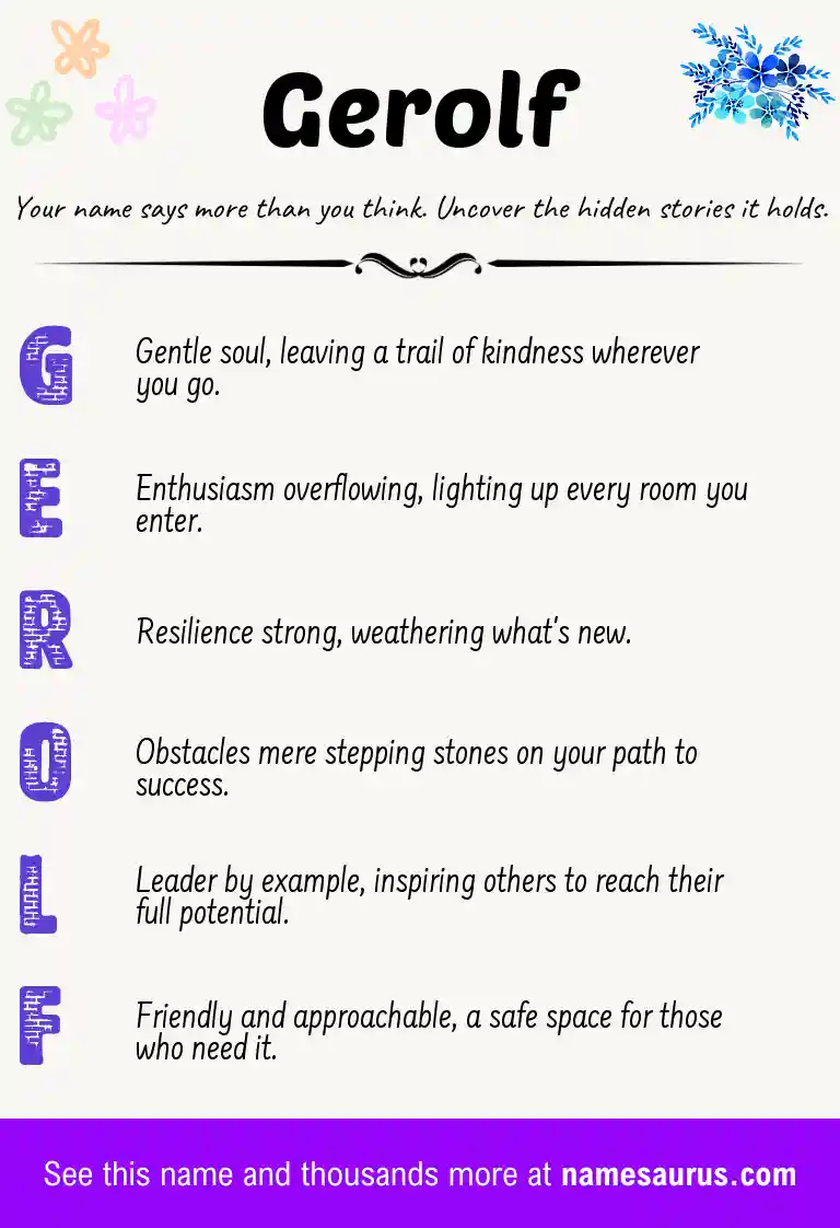 Acrostic poem about Gerolf.