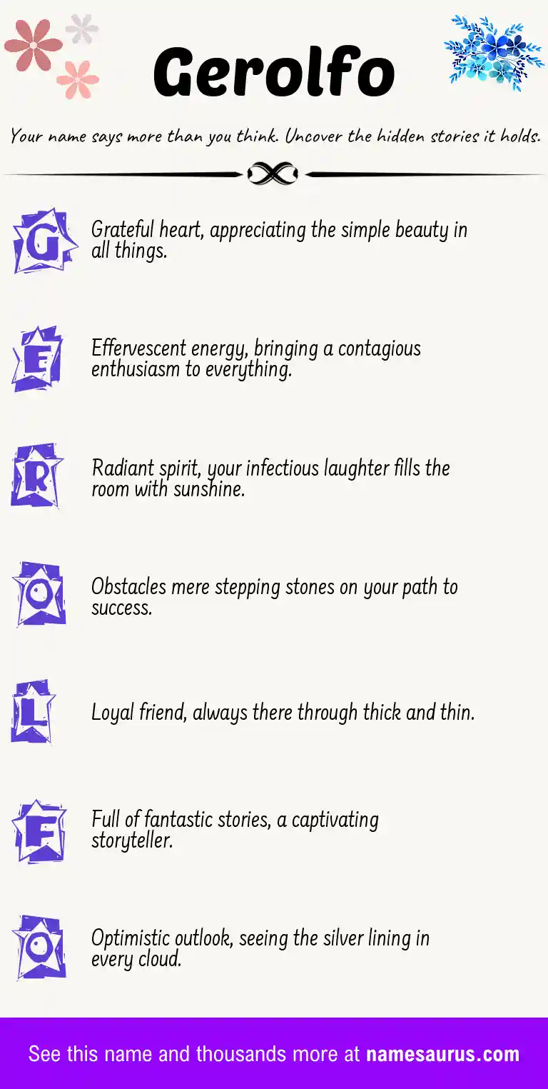 Acrostic poem about Gerolfo.
