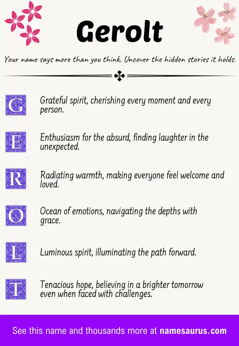 Acrostic poem about Gerolt.