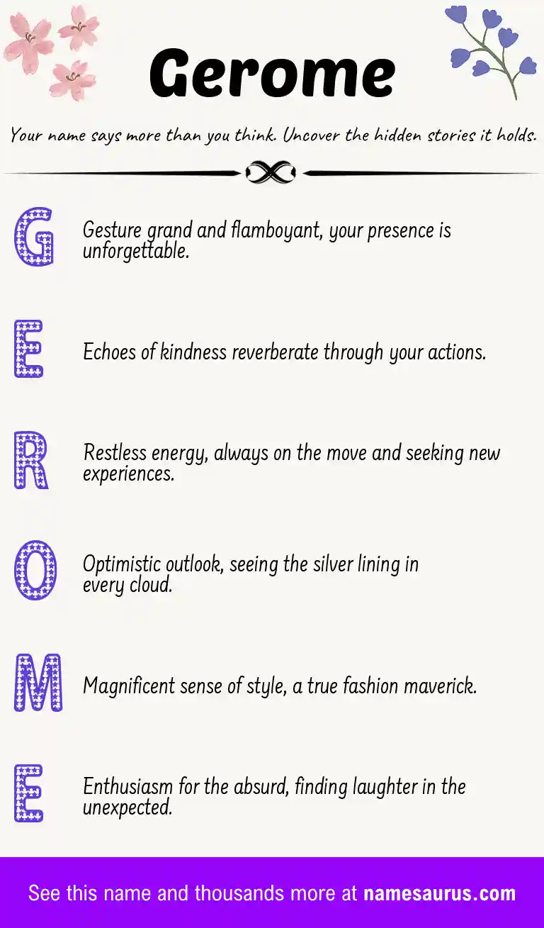Acrostic poem about Gerome.