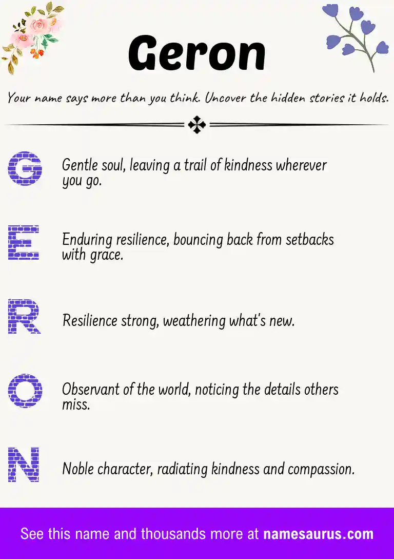 Acrostic poem about Geron.