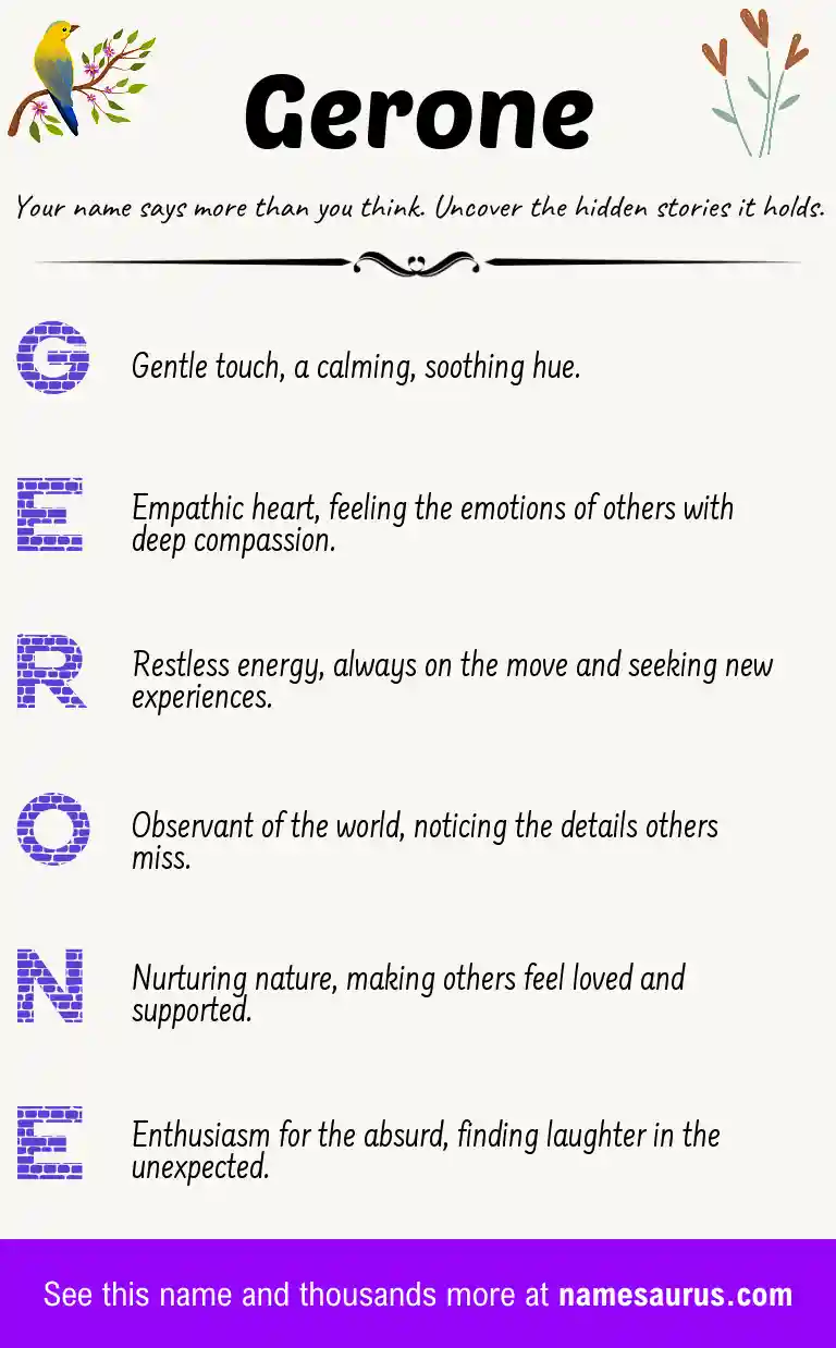 Acrostic poem about Gerone.