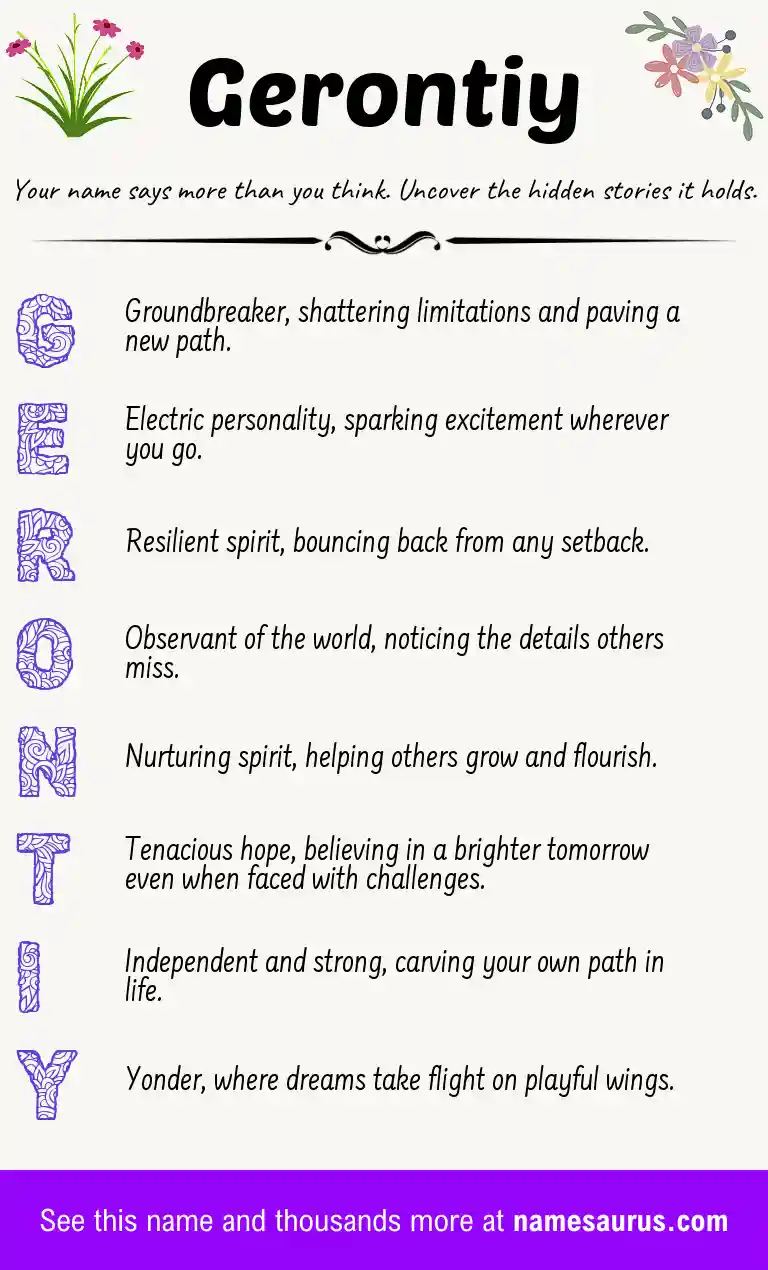 Acrostic poem about Gerontiy.