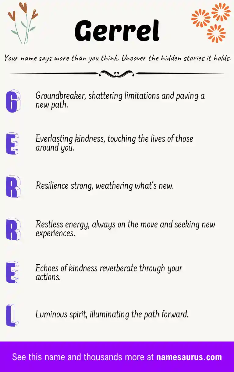Acrostic poem about Gerrel.