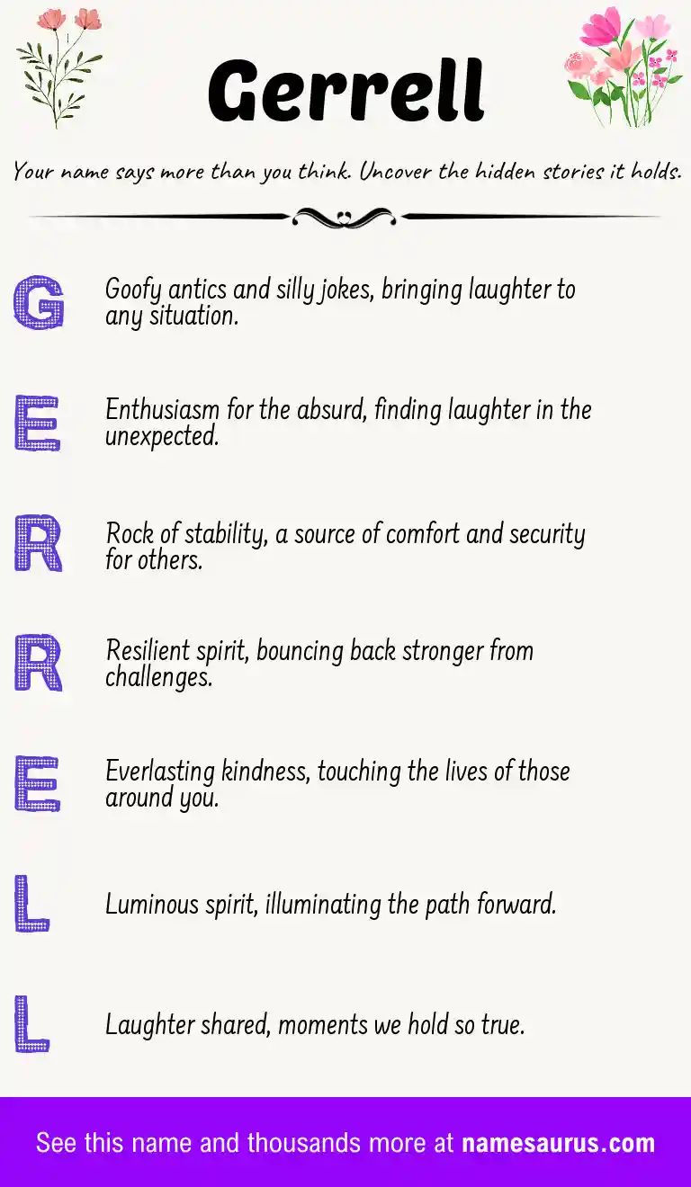 Acrostic poem about Gerrell.