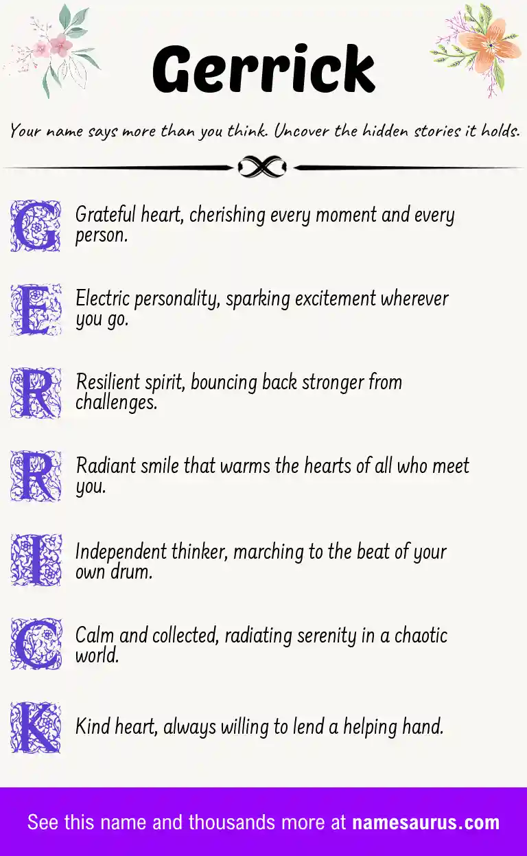 Acrostic poem about Gerrick.