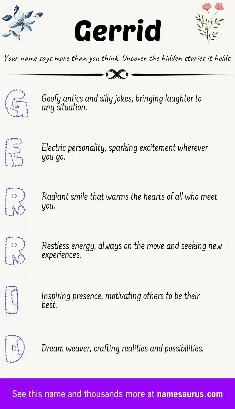 Acrostic poem about Gerrid.