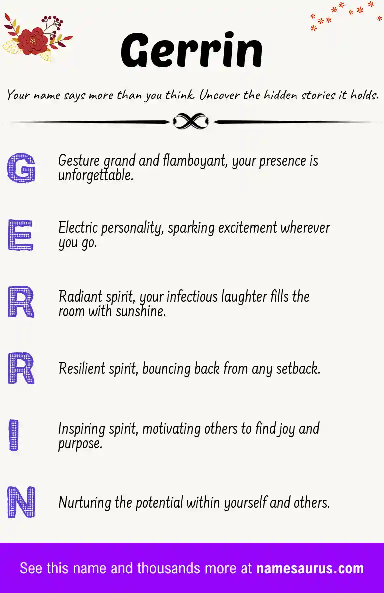 Acrostic poem about Gerrin.