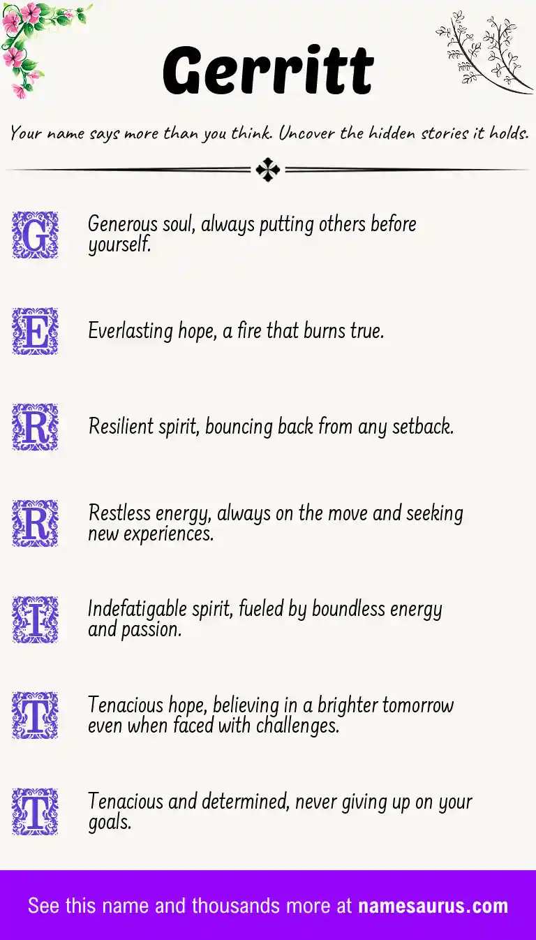 Acrostic poem about Gerritt.