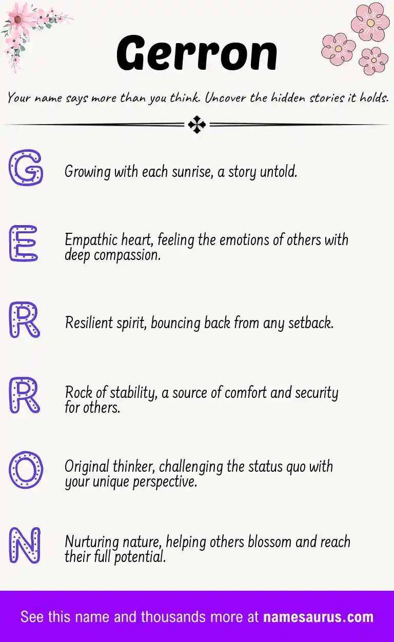 Acrostic poem about Gerron.