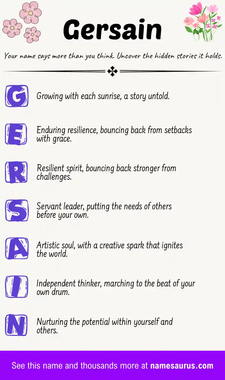 Acrostic poem about Gersain.