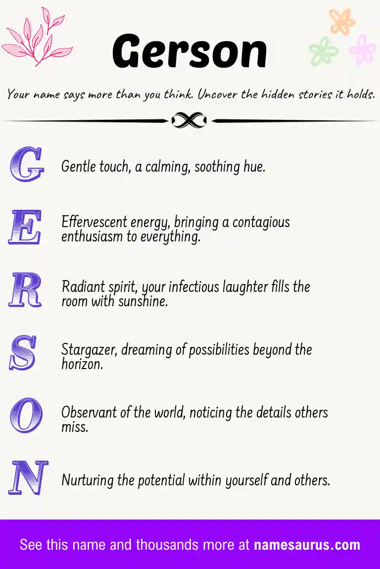 Acrostic poem about Gerson.