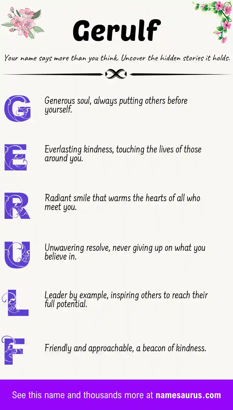 Acrostic poem about Gerulf.