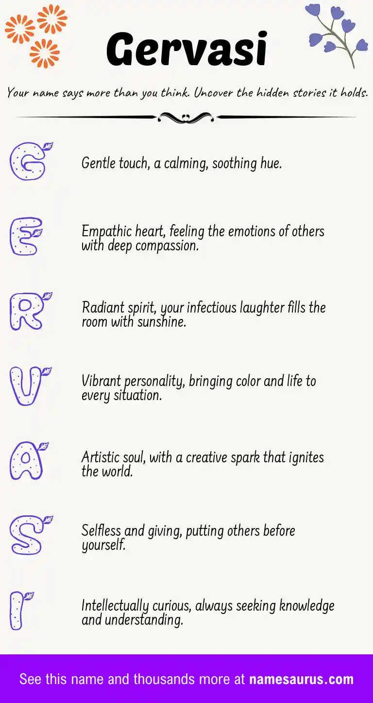 Acrostic poem about Gervasi.